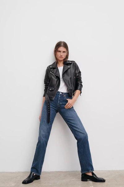 Véloure Leder Jacke