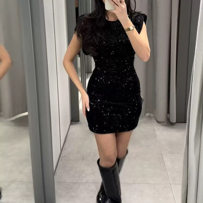 Véloure Glitzer Kleid